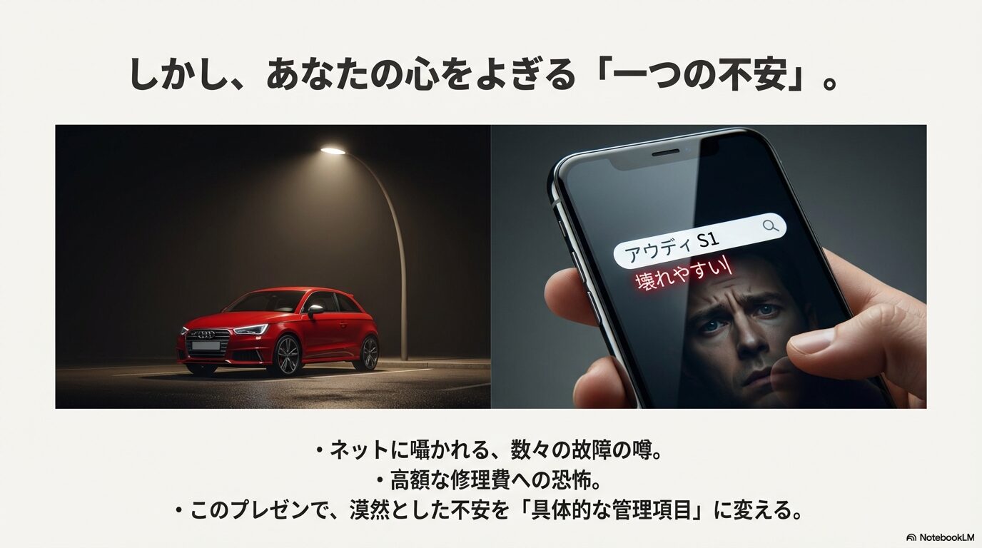 スマホ検索 アウディS1 壊れやすい 故障 修理費 不安