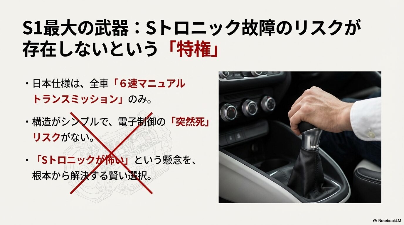 アウディS1 6速MT マニュアルトランスミッション シフトノブ Sトロニック 比較