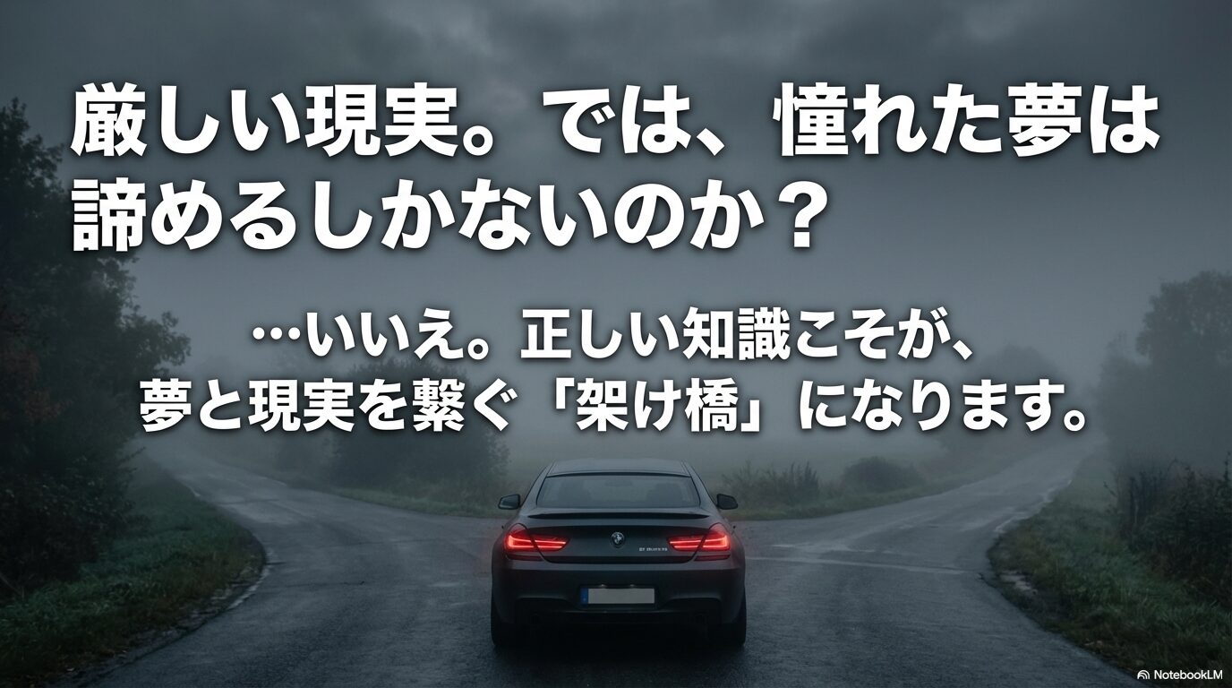厳しい現実を理解した上で、正しい知識で夢のBMWライフを叶えるためのメッセージ画像