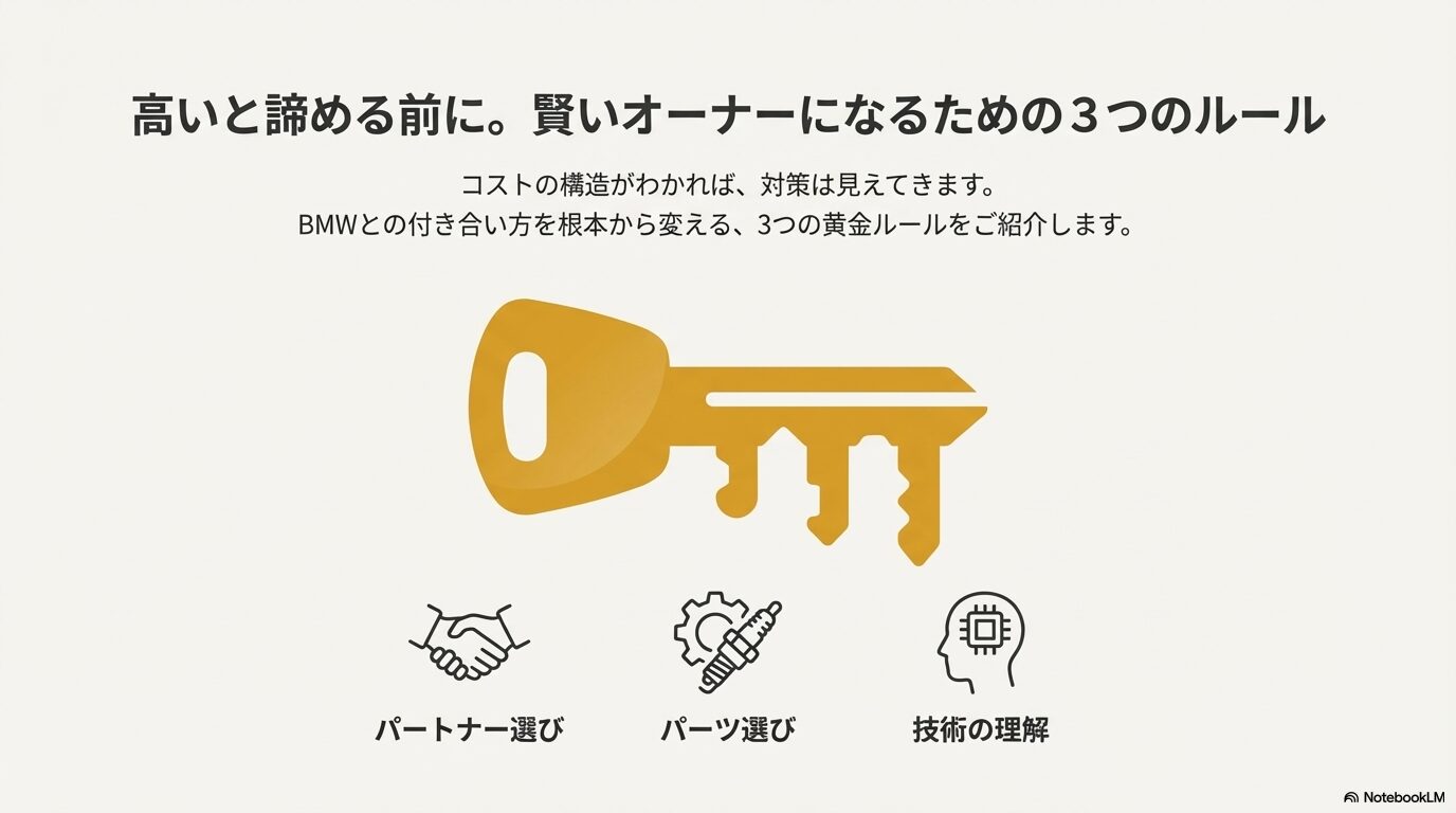 パートナー選び、パーツ選び、技術の理解というBMWのコストをコントロールするための3原則