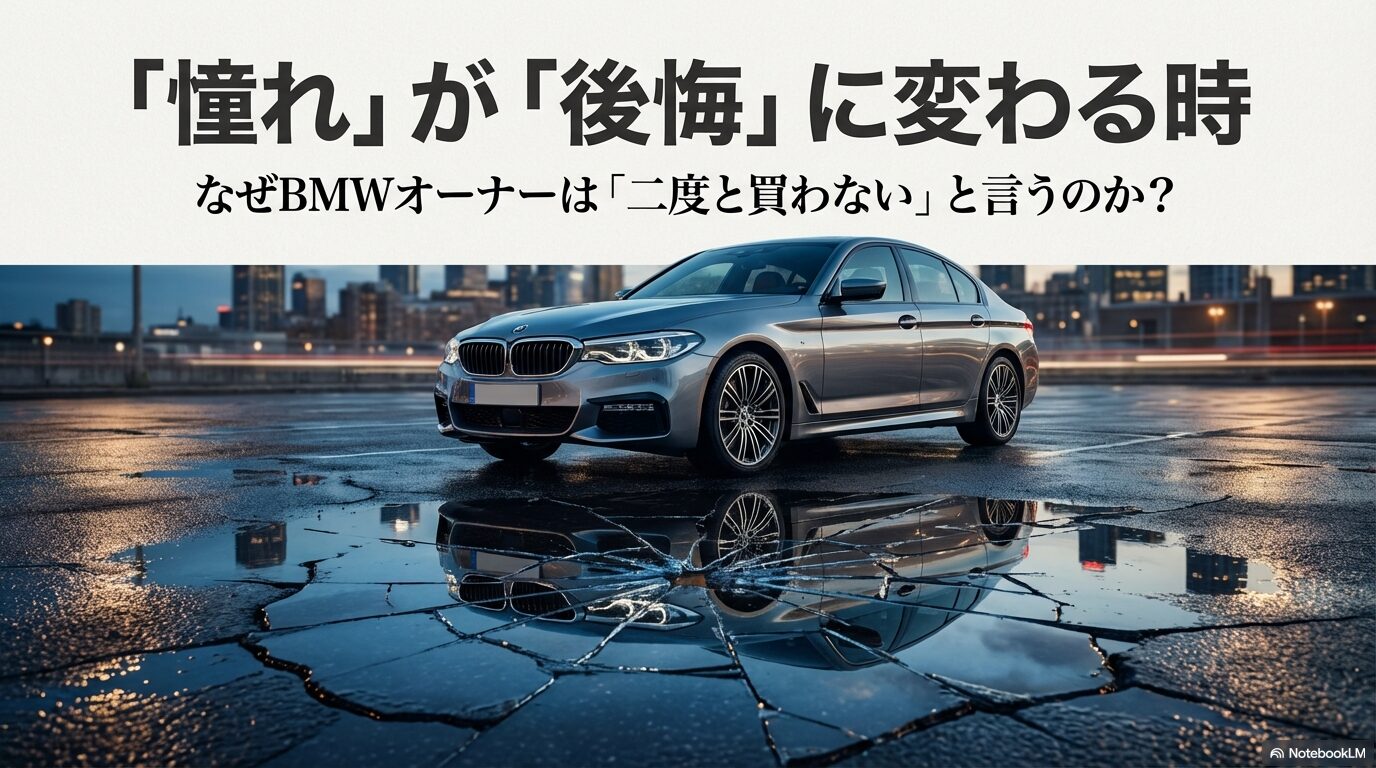 BMWオーナーが「二度と買わない」と感じる理由を分析するレポートの表紙スライド