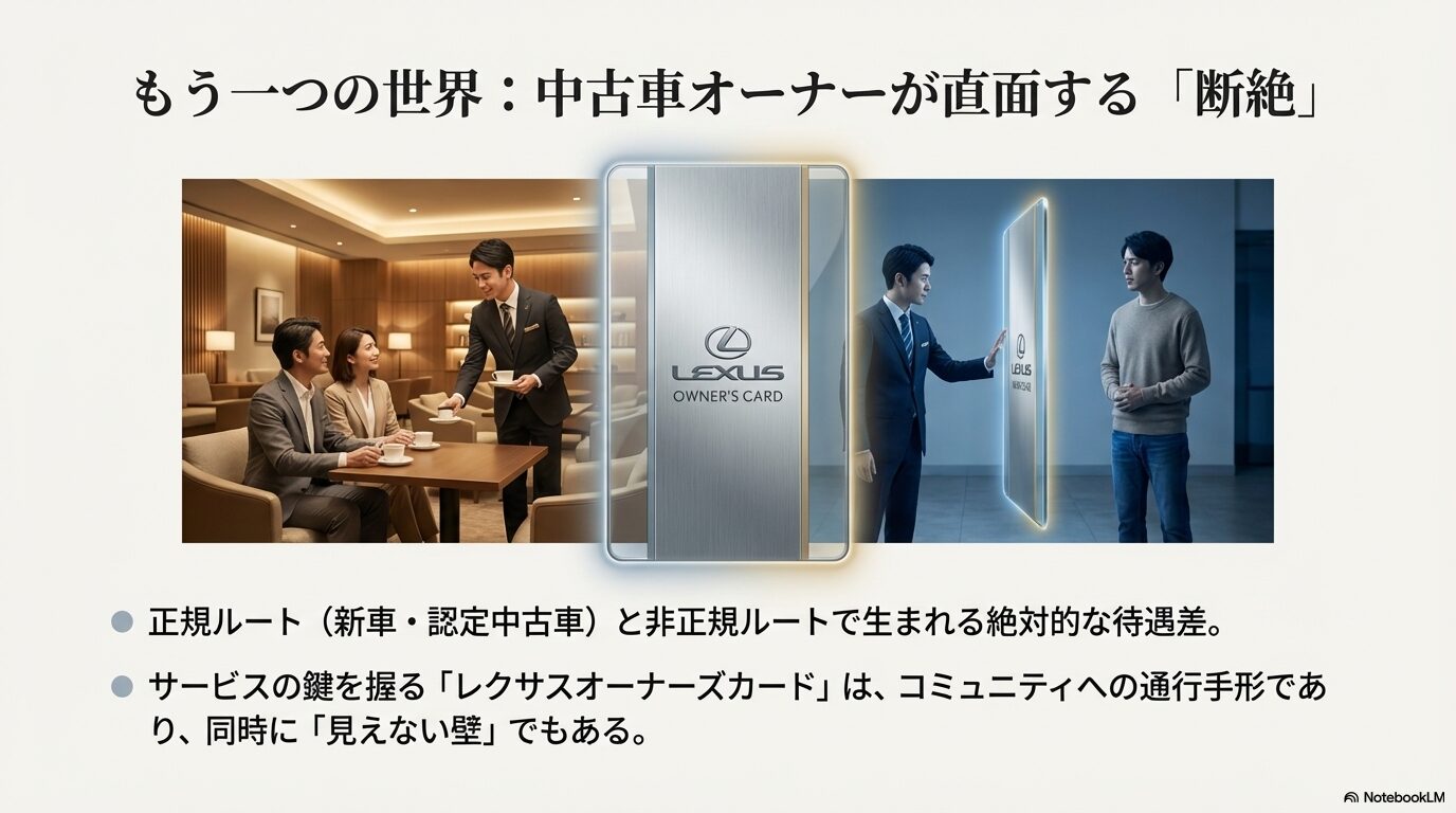 正規ルートと非正規ルートのオーナー間で生まれる「見えない壁」と、レクサスオーナーズカードによるコミュニティの断絶