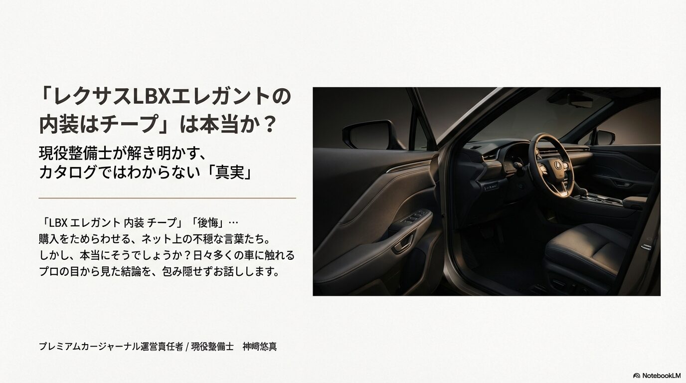 レクサスLBXエレガントの内装はチープか？現役整備士が解説する真実と評価
