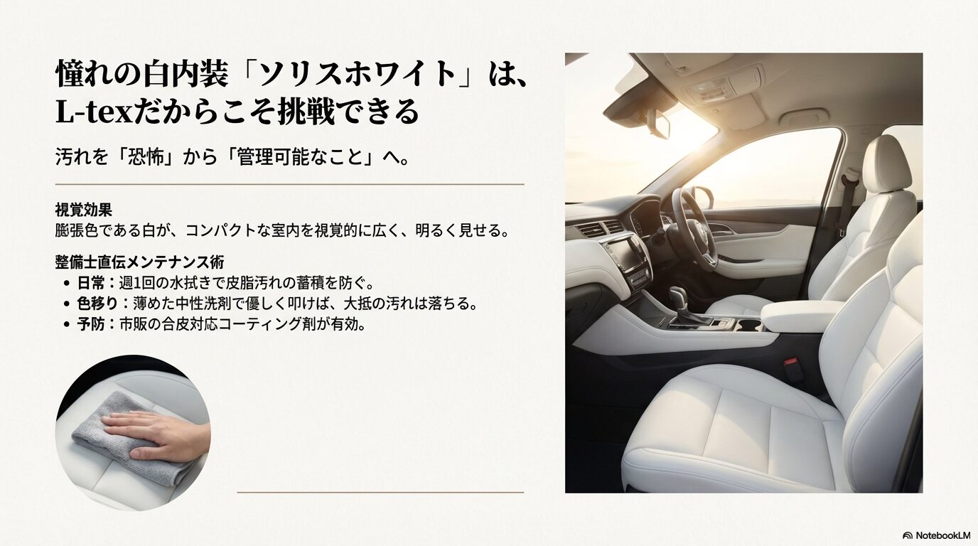白内装ソリスホワイトの魅力とL-texによる汚れ防止・メンテナンス術