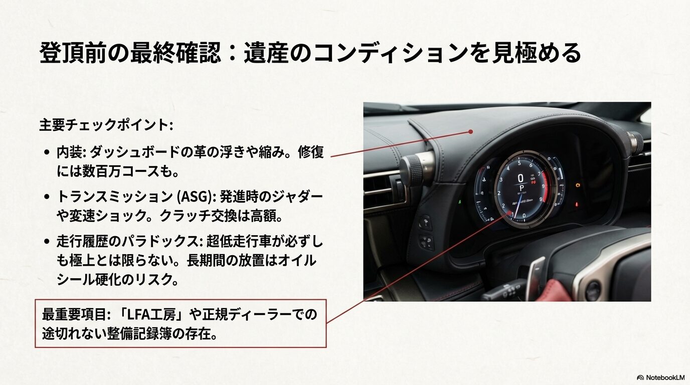 LFAのデジタルメーター周りと内装のチェックポイント解説