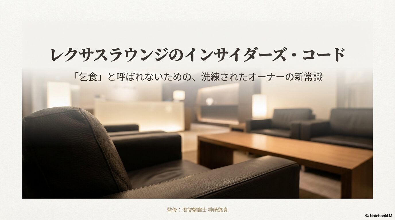 レクサスラウンジ利用の新常識「インサイダーズ・コード」の表紙。現役整備士・神崎悠真監修。