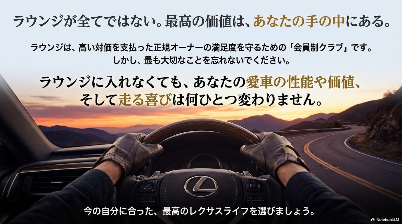 ラウンジに入れなくても変わらないレクサスの価値とオーナーシップについてのメッセージ