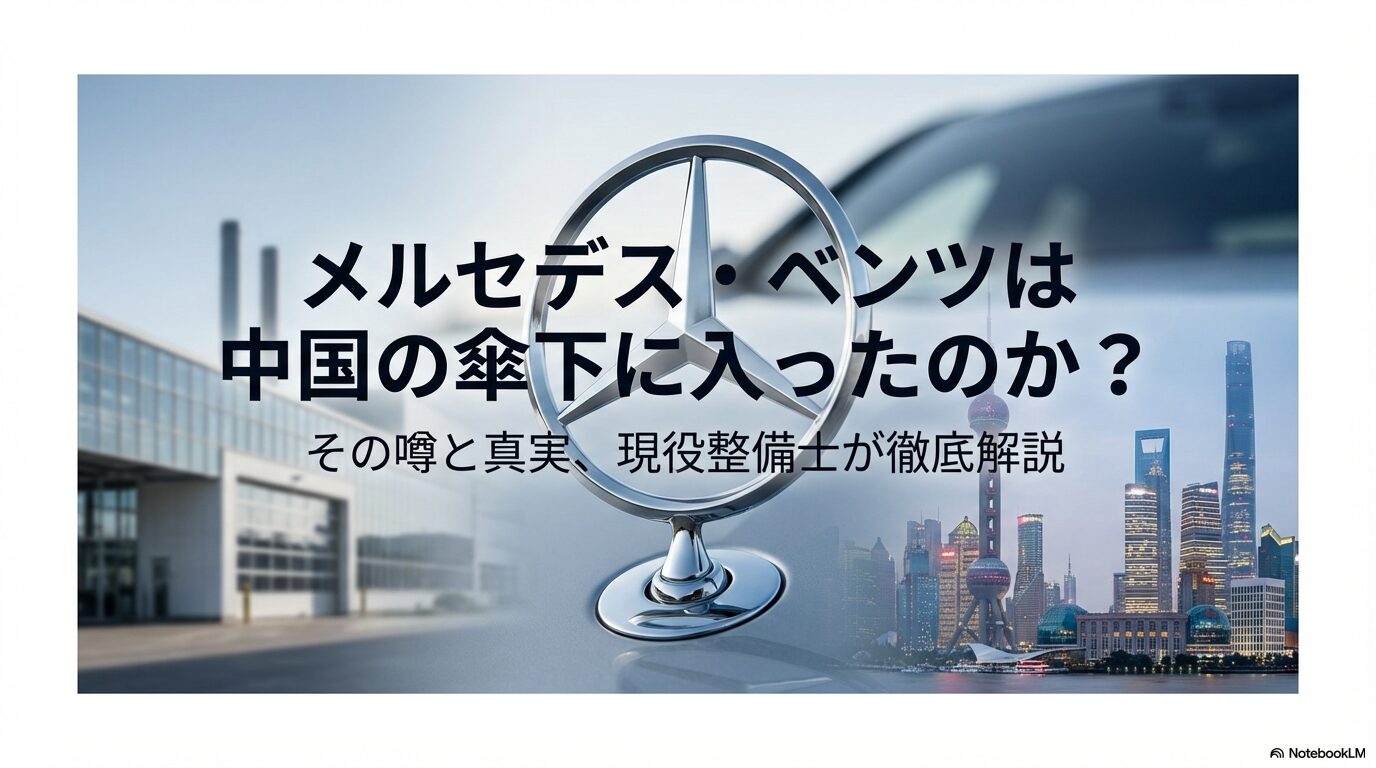 メルセデス・ベンツは中国の傘下に入ったのか?その噂と真実を現役整備士が解説するスライドの表紙