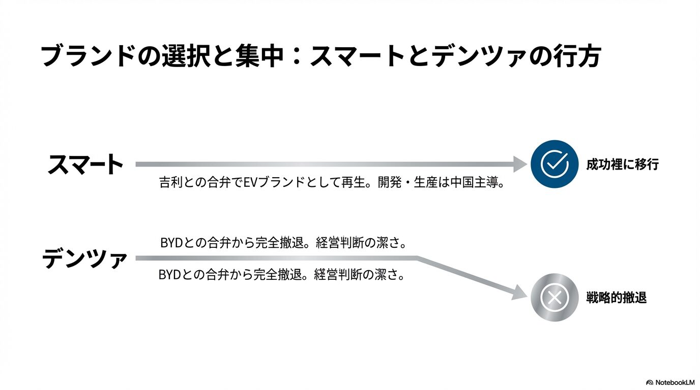 吉利と再生したスマートと、BYDとの合弁から戦略的撤退をしたデンツァの比較