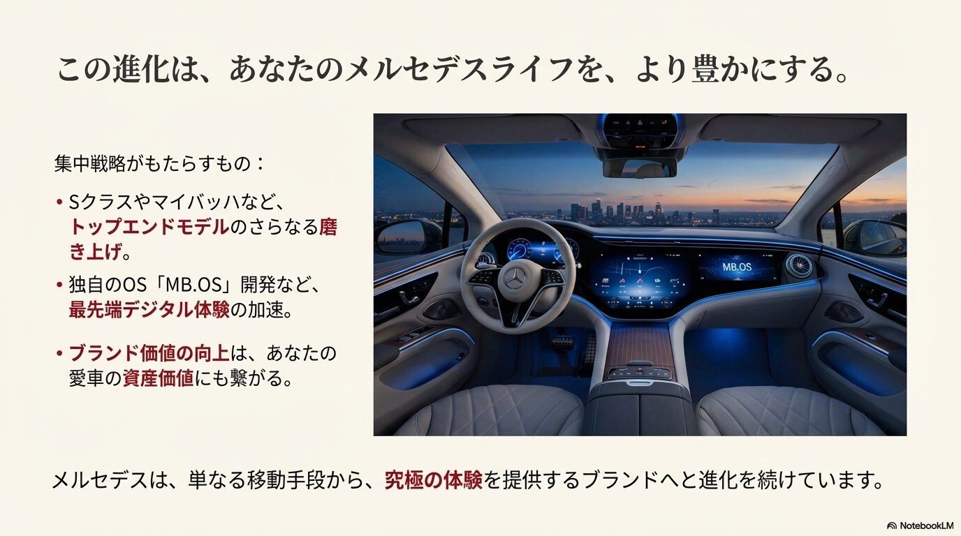 メルセデス・ベンツ独自開発のOS「MB.OS」を搭載した車内インテリアのイメージ