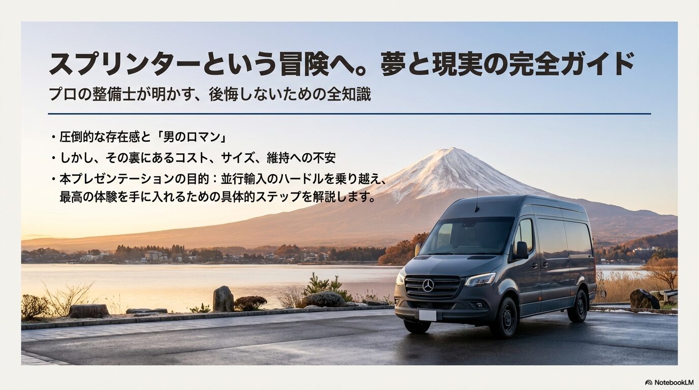 ベンツスプリンター新型並行輸入のロマンと現実・完全ガイド