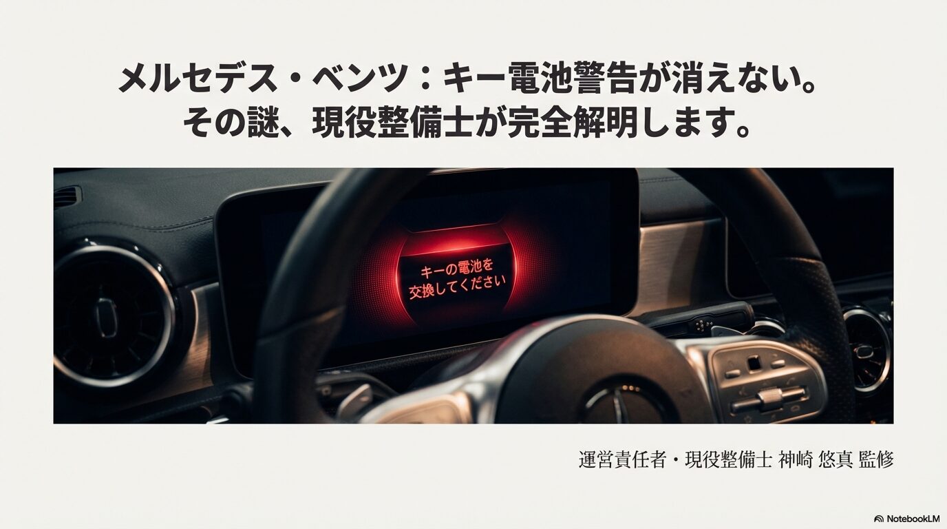 現役整備士神崎悠真監修によるベンツのキー電池を交換しても警告が消えない問題の解説タイトル