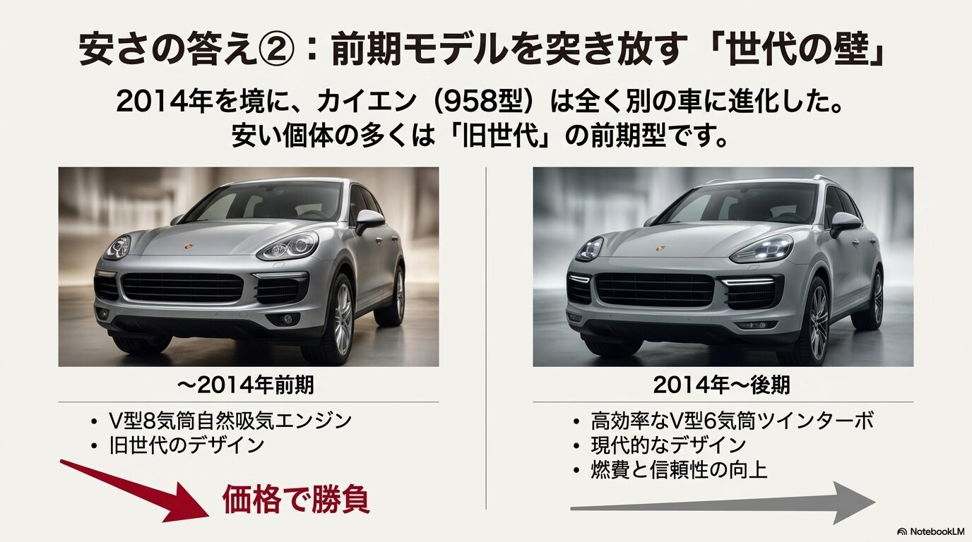カイエンの冷却水漏れやトランスファー故障など、代表的な不具合とその高額な修理代を一覧化した画像