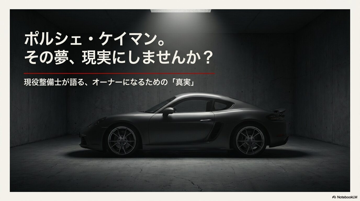 現役整備士が語るポルシェ・ケイマンのオーナーになるための真実と夢を現実にするためのガイド表紙