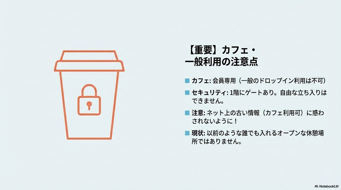 内覧予約や一般公開型イベントへの参加など、アイスバーグの中に入るための合法的な2つの方法を紹介するスライド。