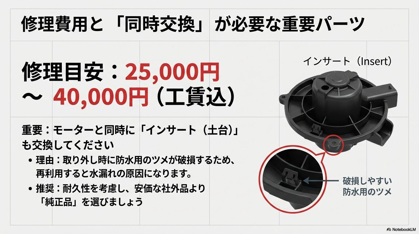 アウディの給油口土台「インサート」。取り外し時に破損しやすい防水用のツメの構造と、純正部品推奨の理由。