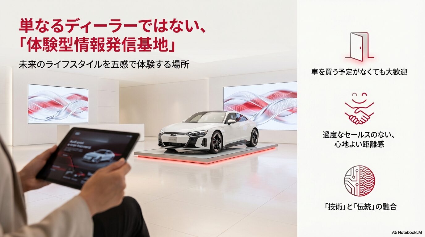 アウディシティ銀座のショールーム内観と体験型施設のコンセプト