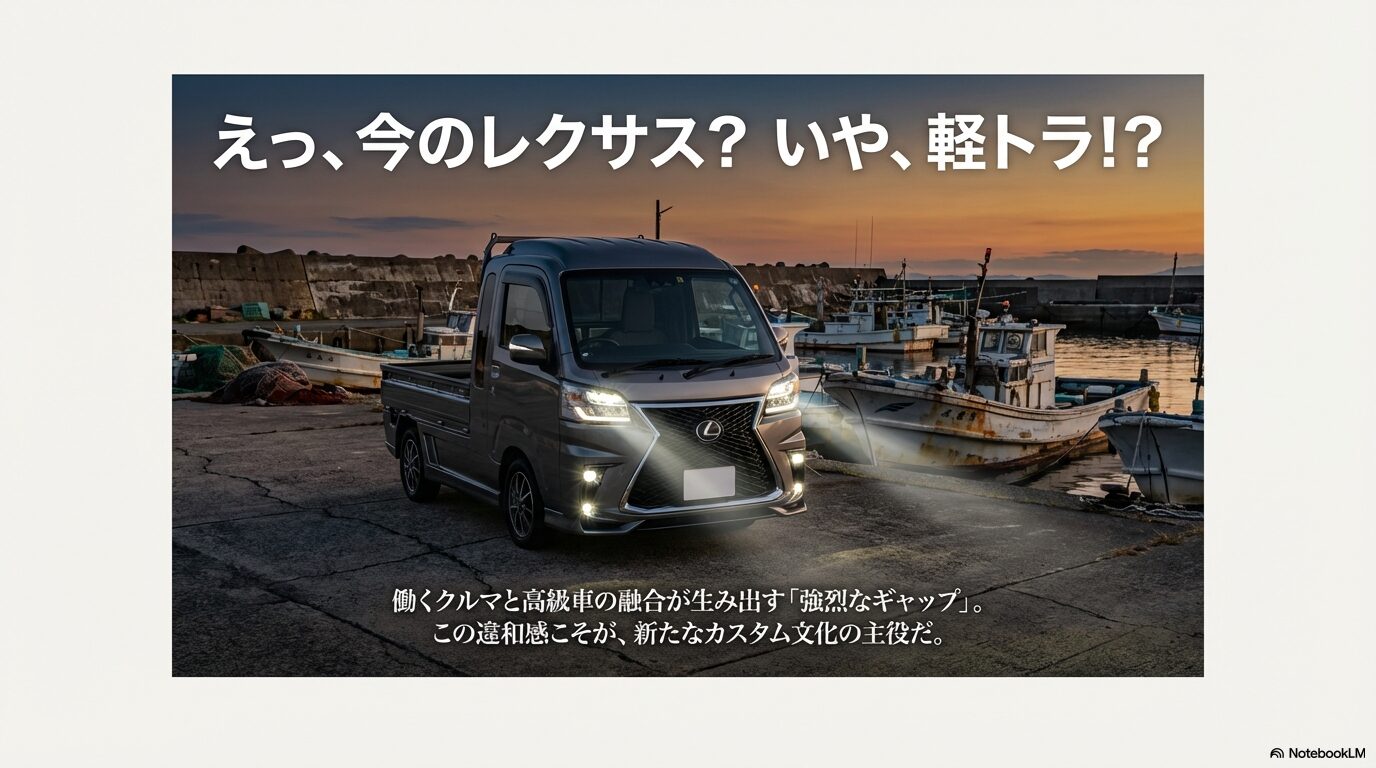 働くクルマの軽トラと高級車レクサスの融合が生み出すギャップとカスタム文化の紹介