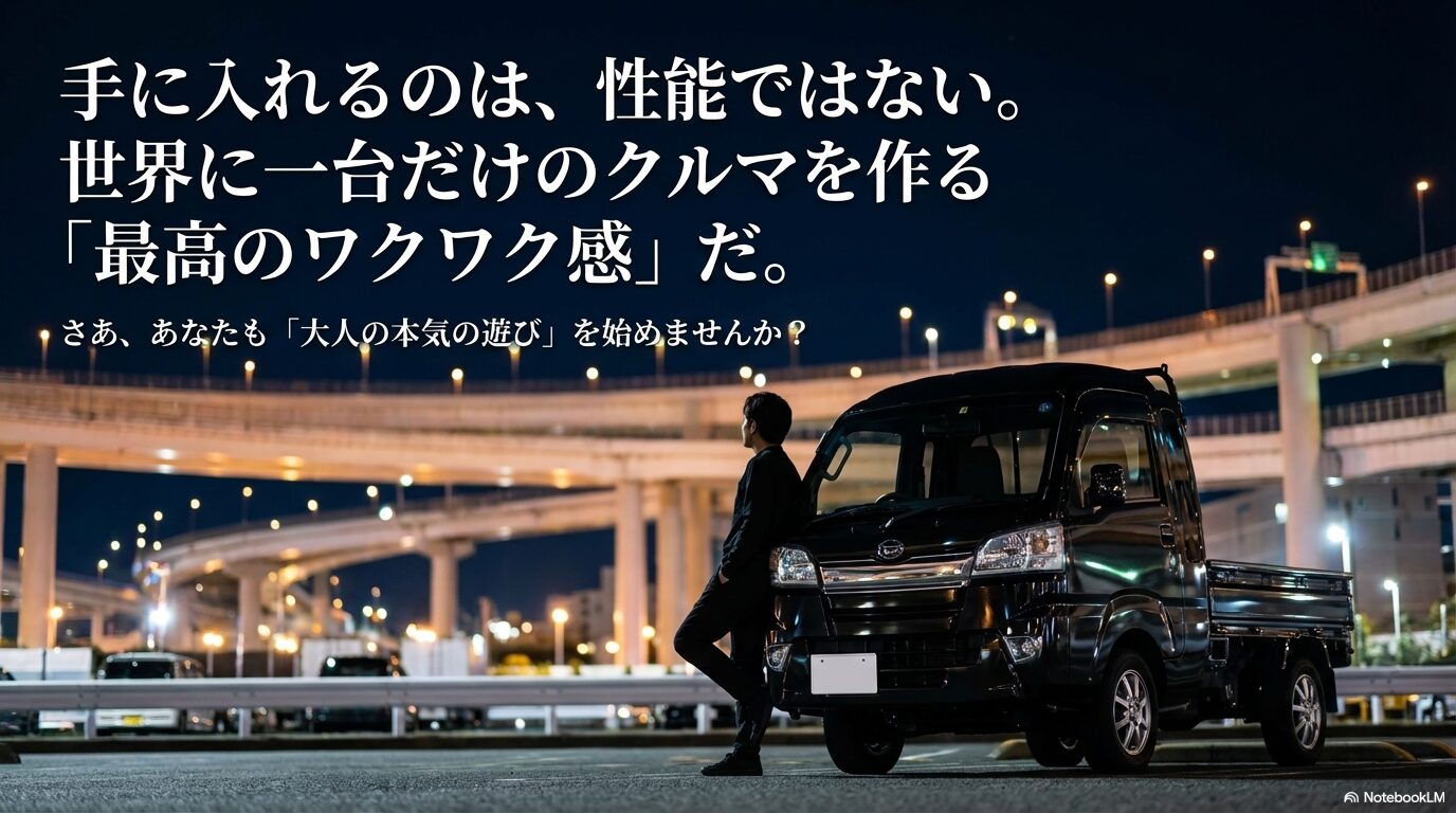 性能ではなく世界に一台だけの車を作るワクワク感と大人の本気の遊びとしての軽トラカスタム