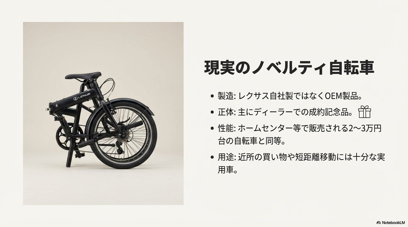 ディーラー記念品として配布されるレクサスのOEM製折りたたみ自転車