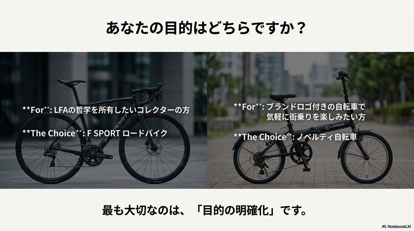 コレクター向けのF SPORTと街乗り向けのノベルティ自転車の選び方ガイド