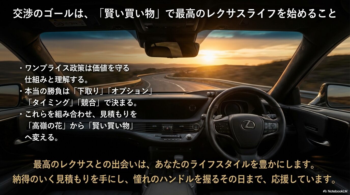 ワンプライス政策を理解し、下取り・オプション・タイミングを組み合わせて高嶺の花を賢い買い物に変えるまとめ