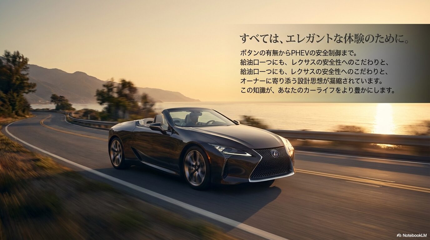 給油口一つにも凝縮されたレクサスの安全性へのこだわりとオーナーに寄り添う設計思想のメッセージ