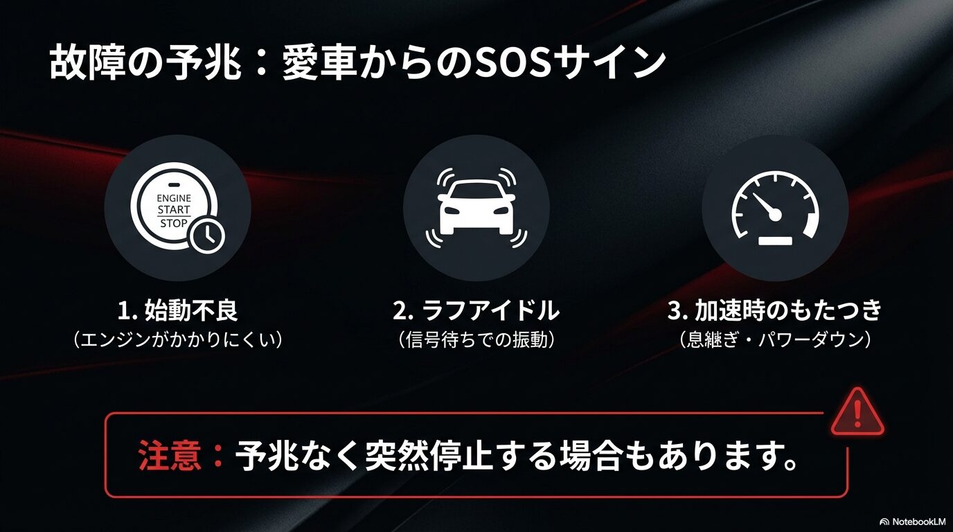 レクサスの燃料ポンプ不具合で見られる始動不良、ラフアイドル、加速時のもたつきなどSOSサインの解説
