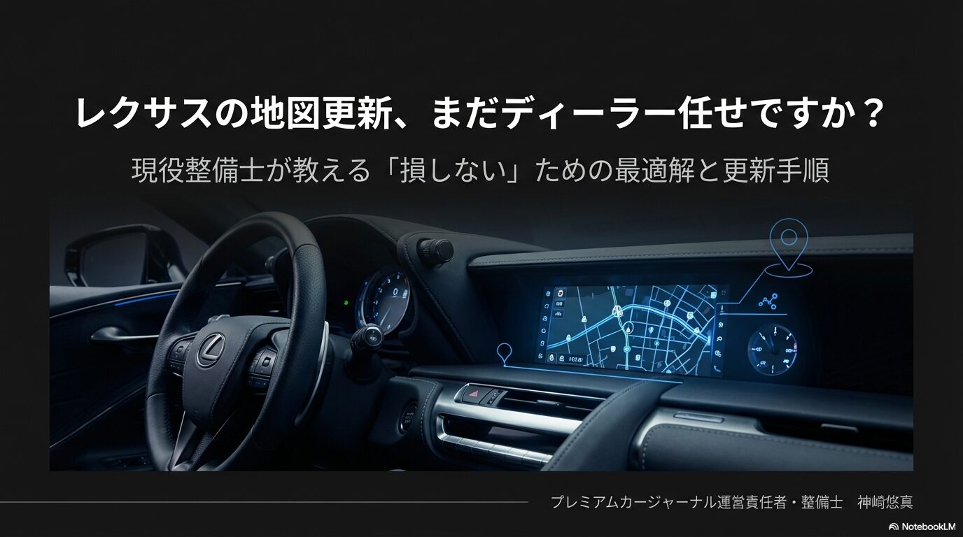 レクサスの地図更新ガイド:現役整備士が教える損しないための最適解と更新手順