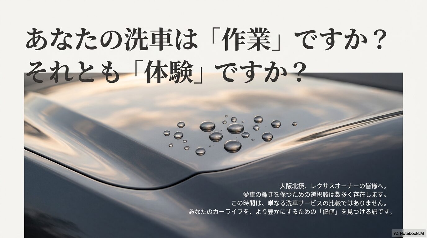 大阪北摂のレクサスオーナーに向けた、洗車を豊かな体験へと変える価値の提案スライド