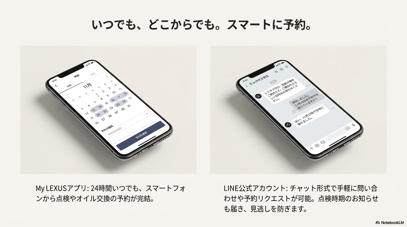 My LEXUSアプリとLINEでのスマート予約