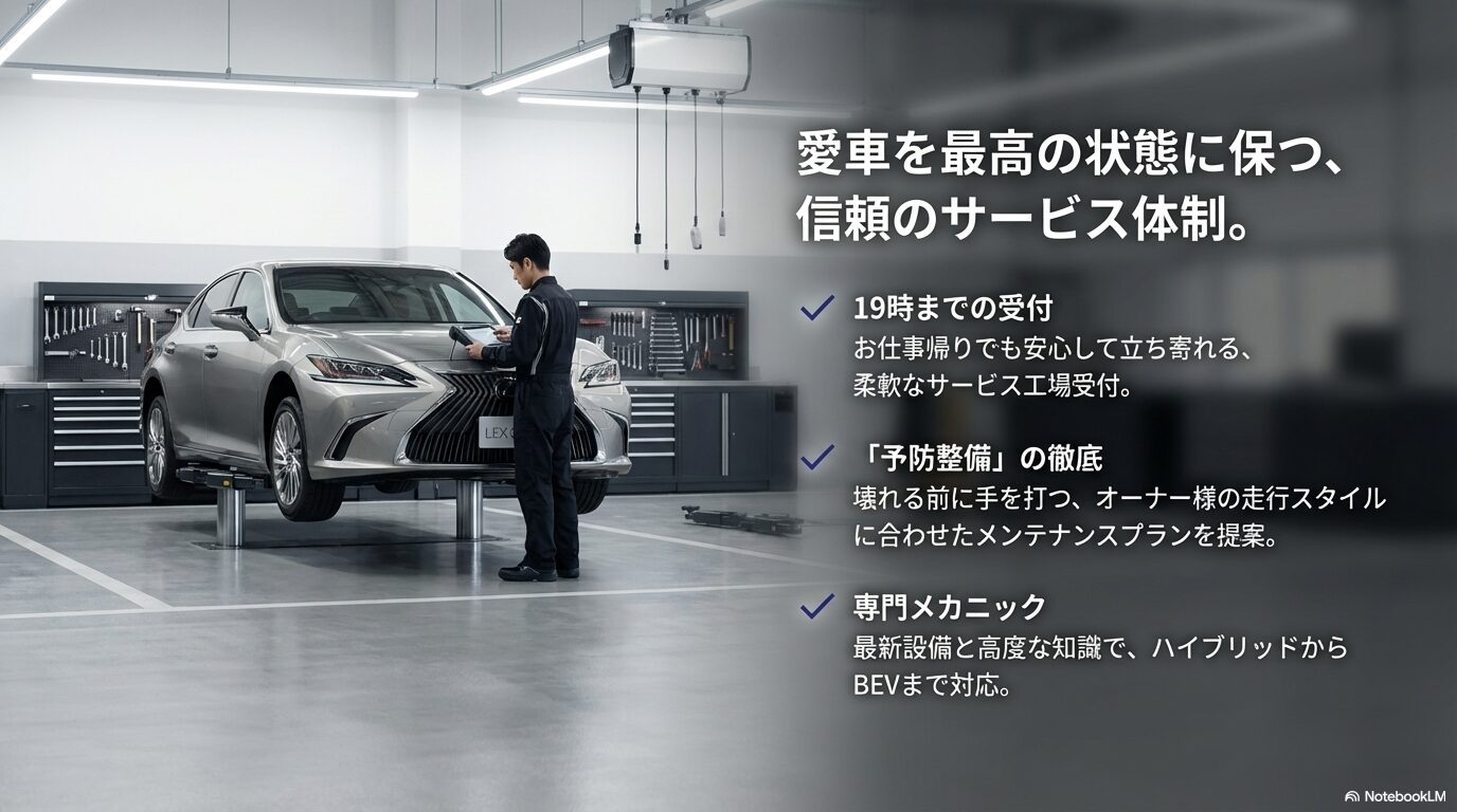 レクサス守口の信頼のサービス・メンテナンス体制