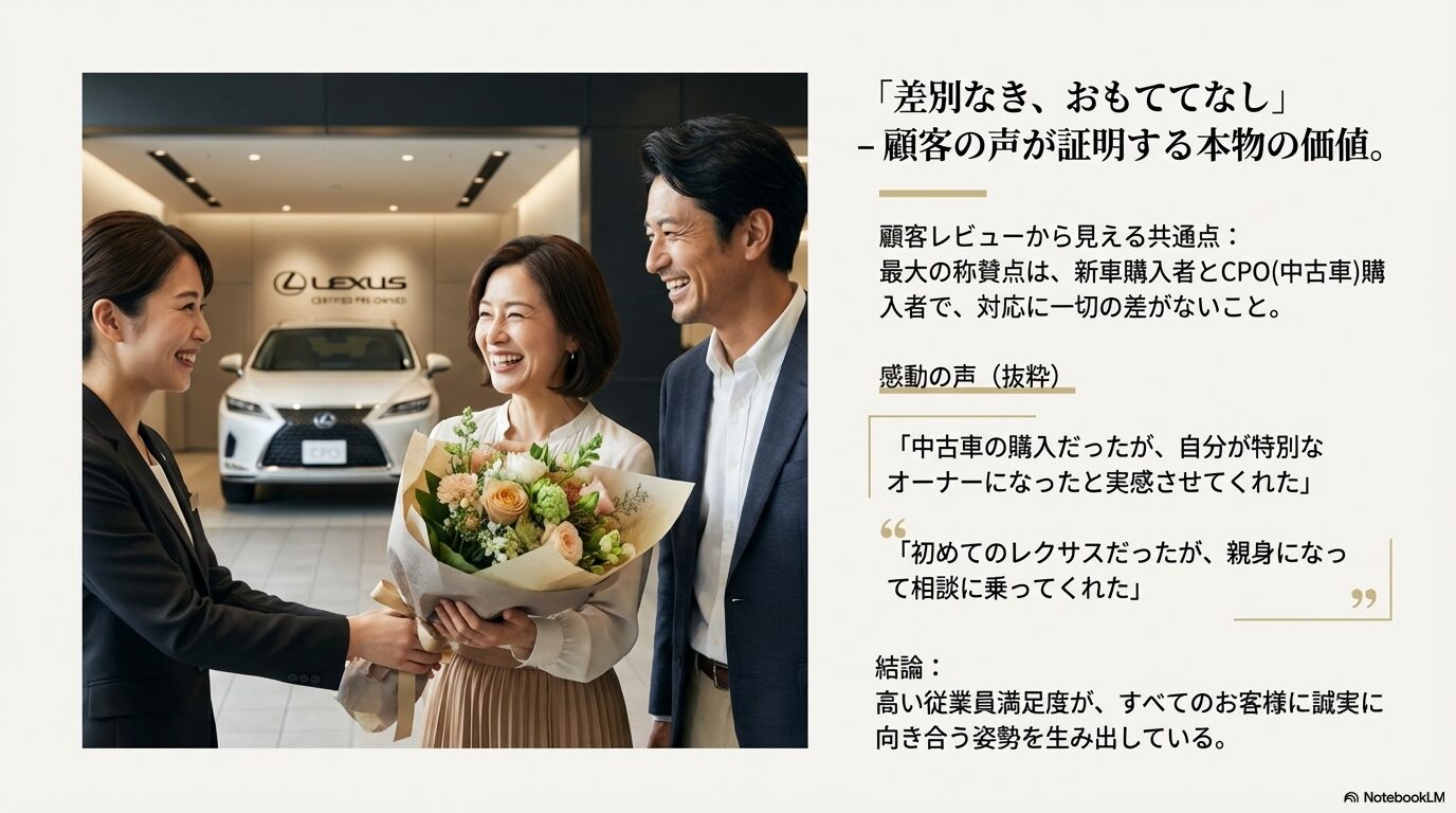 新車・中古車の区別なく行われる納車式と顧客からの感動の声