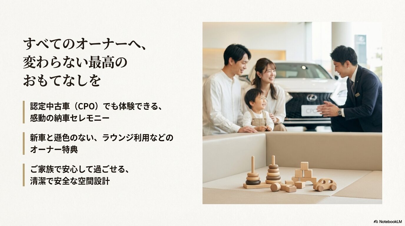 レクサス練馬のキッズスペースでくつろぐ家族