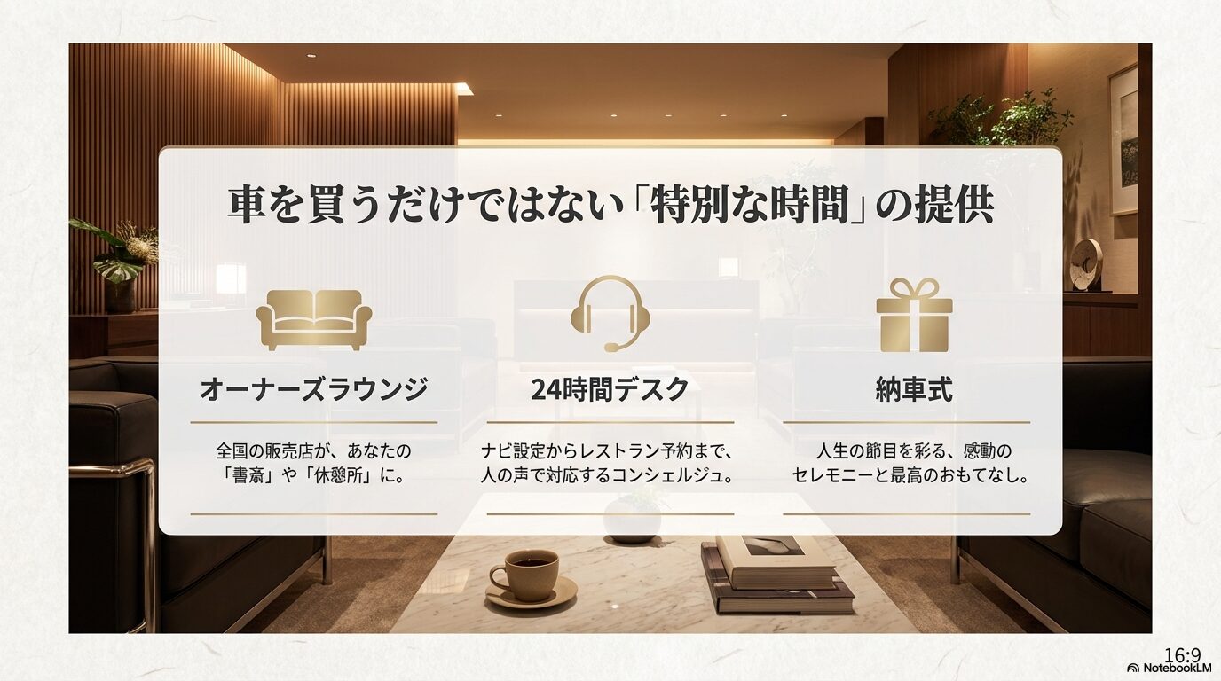 国内外の圧倒的な需要に支えられたレクサスの高いリセールバリューと資産としての価値を説明するスライド