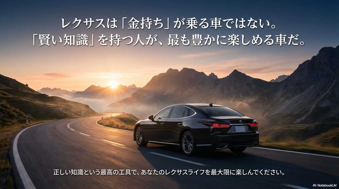 正しい知識を持ってレクサスライフを楽しむための結論メッセージ
