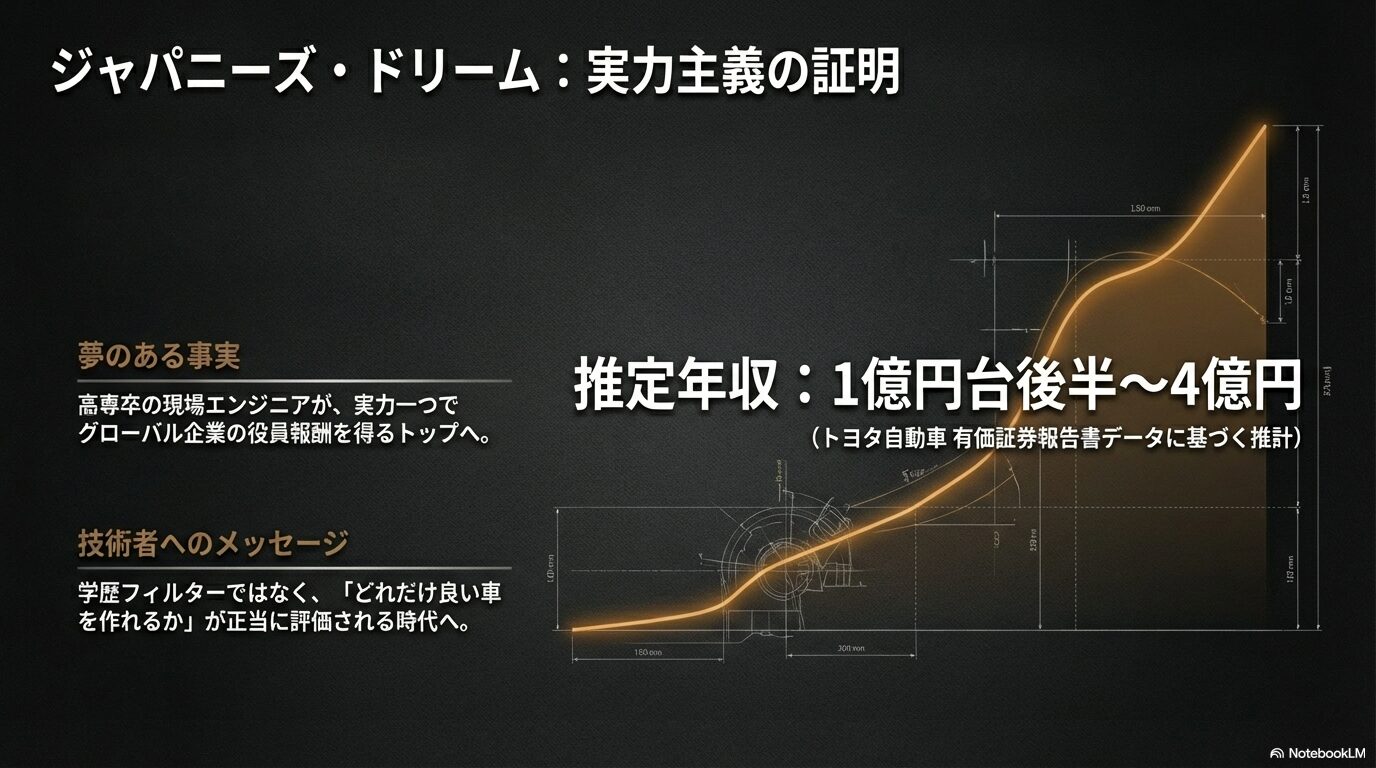 高専卒の現場エンジニアが掴んだジャパニーズ・ドリーム。推定年収1億円後半から4億円のグラフ。