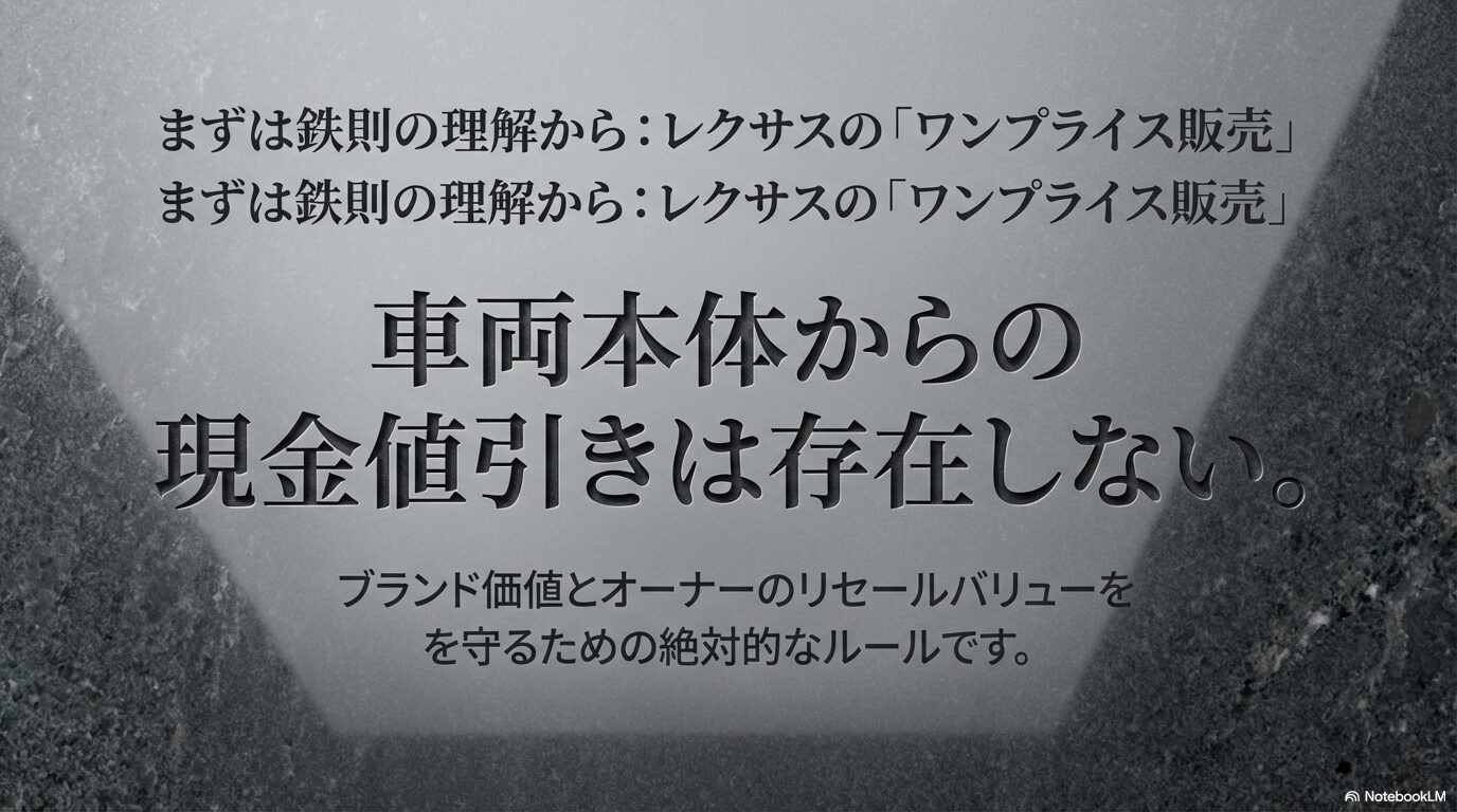 レクサスは車両本体からの現金値引きが存在しないワンプライス販売が鉄則