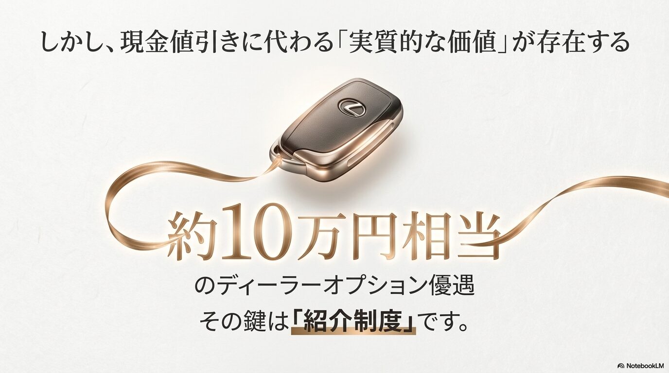 現金値引きの代わりに約10万円相当のディーラーオプション優遇が得られる鍵