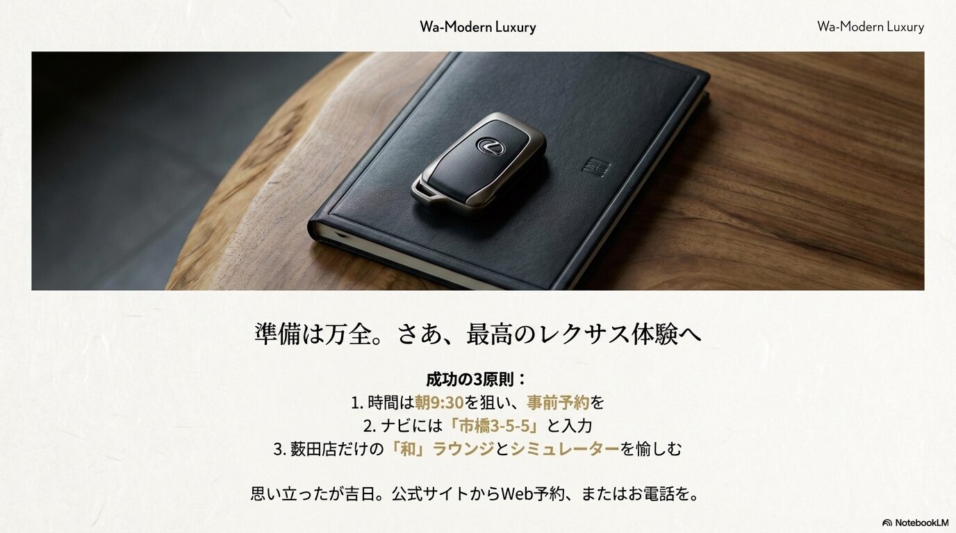 レクサス薮田での体験を成功させる3つのポイント・営業時間・ナビ設定・事前予約のまとめ