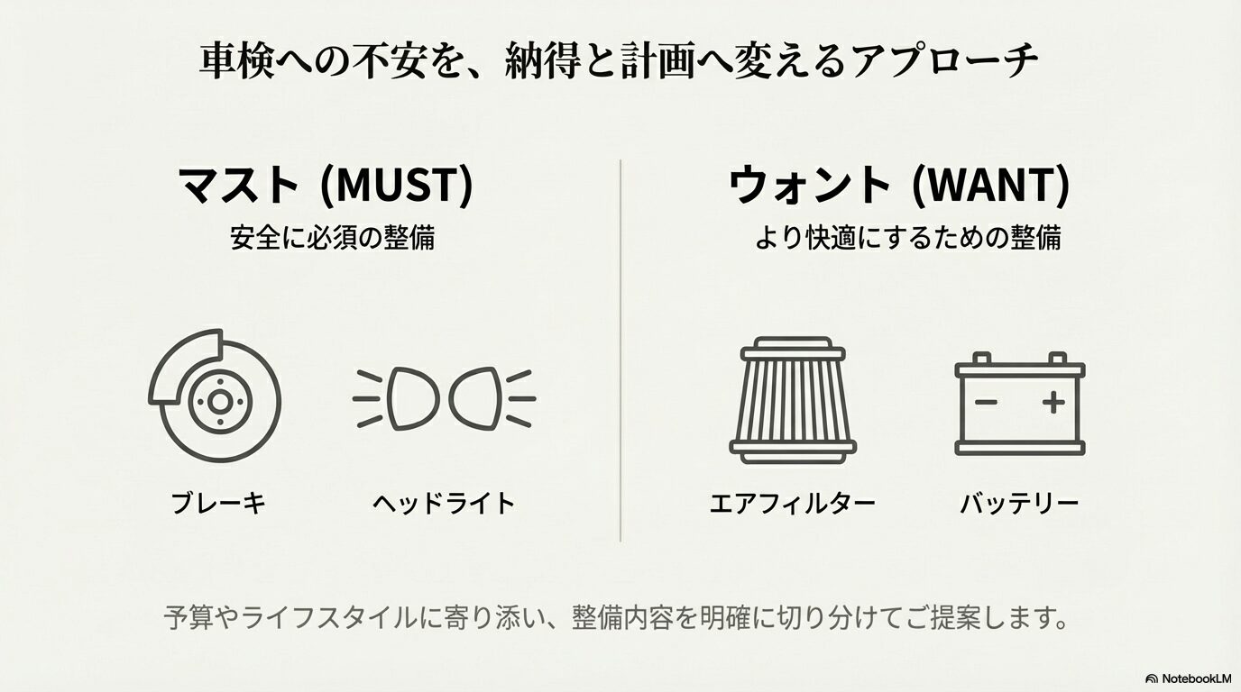 安全に必須の「マスト整備」と快適さのための「ウォント整備」を明確に切り分ける、レクサス薮田の車検アプローチ