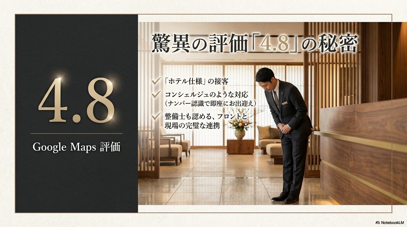 レクサス山下公園がGoogleマップで評価4.8を獲得している理由とホテル仕様の接客