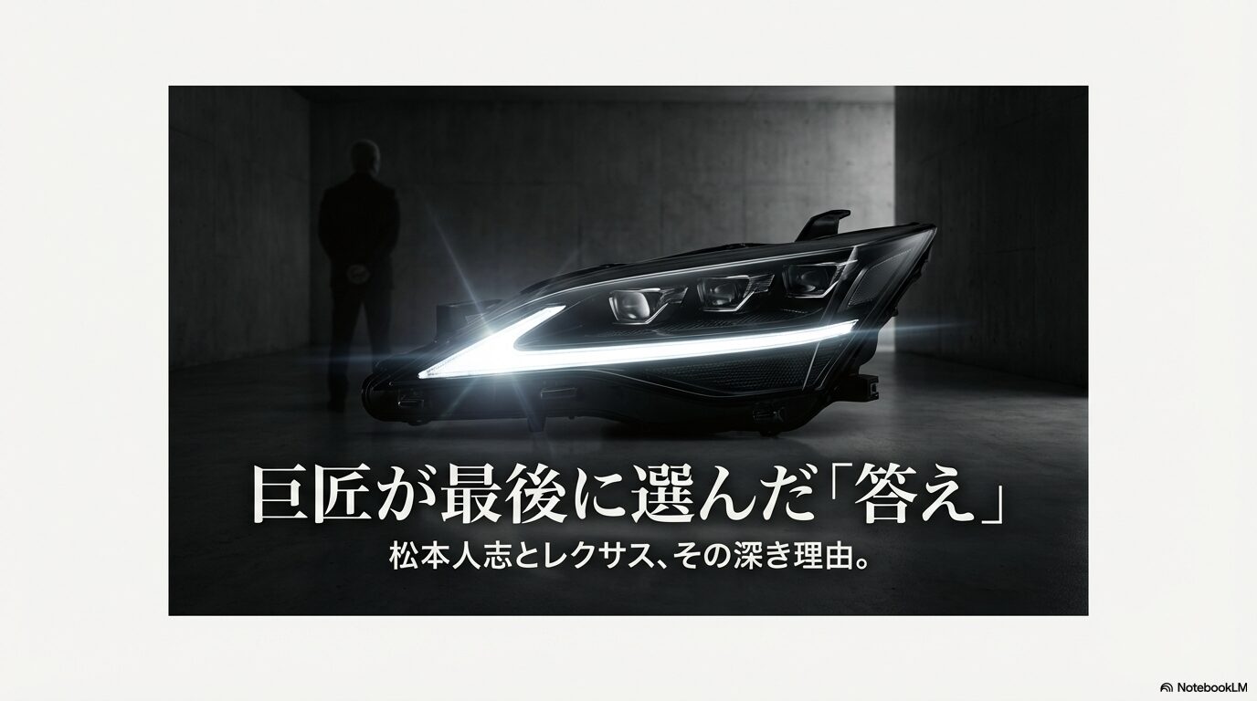 松本人志がレクサスLSを選んだ理由を解説するスライドの表紙画像。