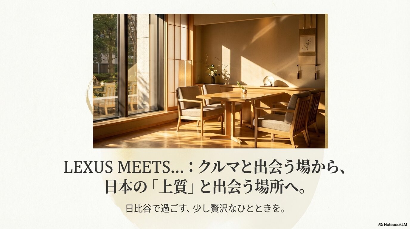 夕日が差し込む落ち着いた雰囲気のレクサスミーツ店内